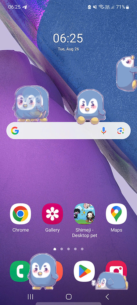 Penguin Shimeji on Mobile