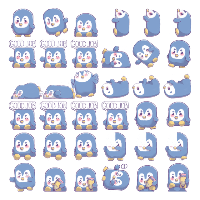 Penguin Shimeji Sprite Preview