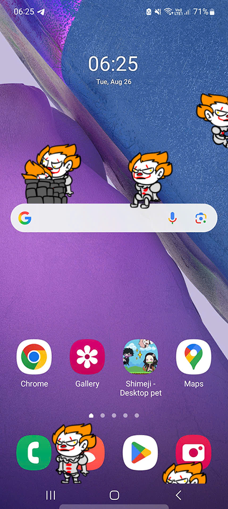 Pennywise Shimeji on Mobile