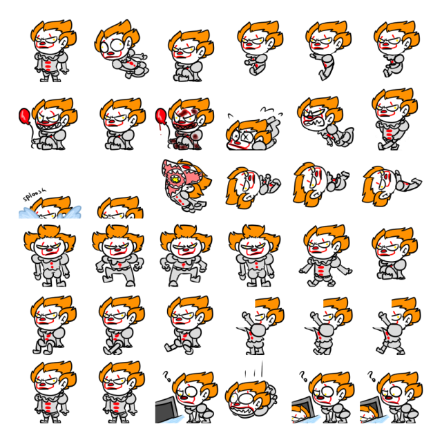 Pennywise Shimeji Sprite Preview