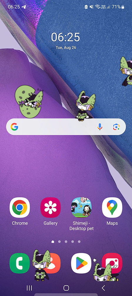 Perfect Cell Shimeji on Mobile