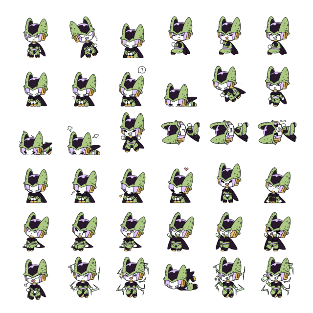 Perfect Cell Shimeji Sprite Preview