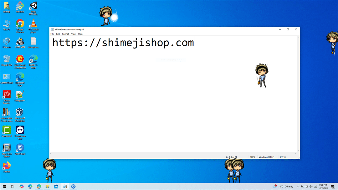 PewDiePie Shimeji on Desktop