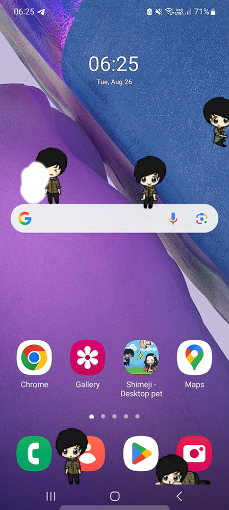 Phil lester Shimeji on Mobile