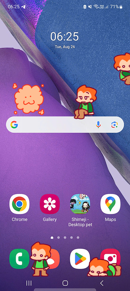 Pico Shimeji on Mobile