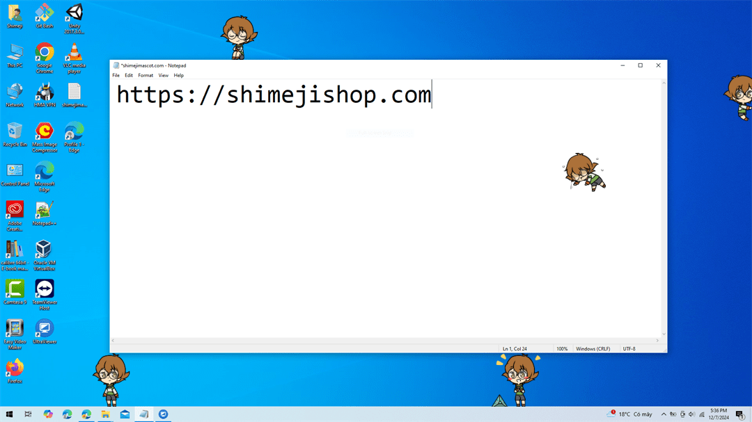 Pidge Shimeji on Desktop