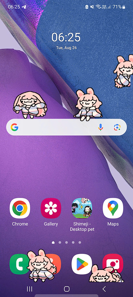 Pipkin Pippa Shimeji on Mobile
