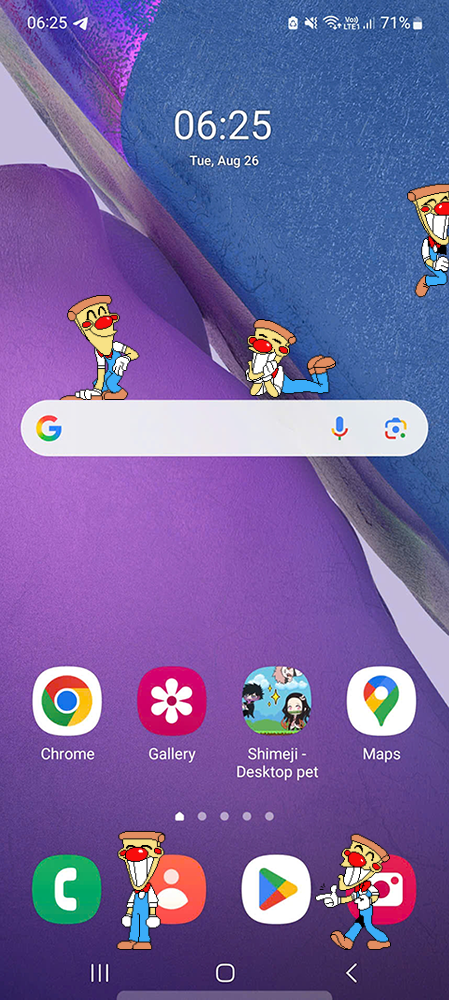 Pizzahead Shimeji on Mobile
