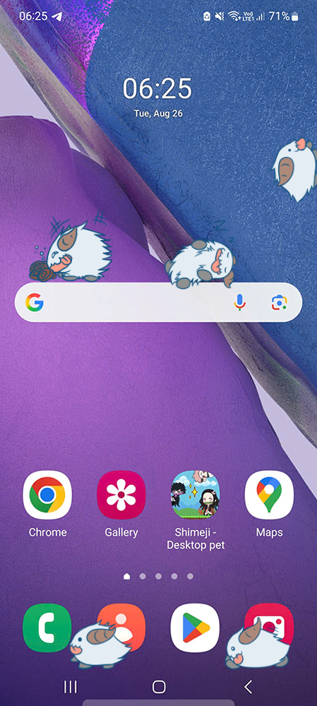Poro Shimeji on Mobile