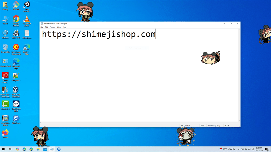 Present Day Problem Shimeji on Desktop