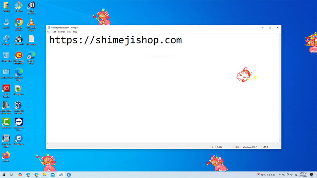 Princess Cookie Shimeji on Desktop