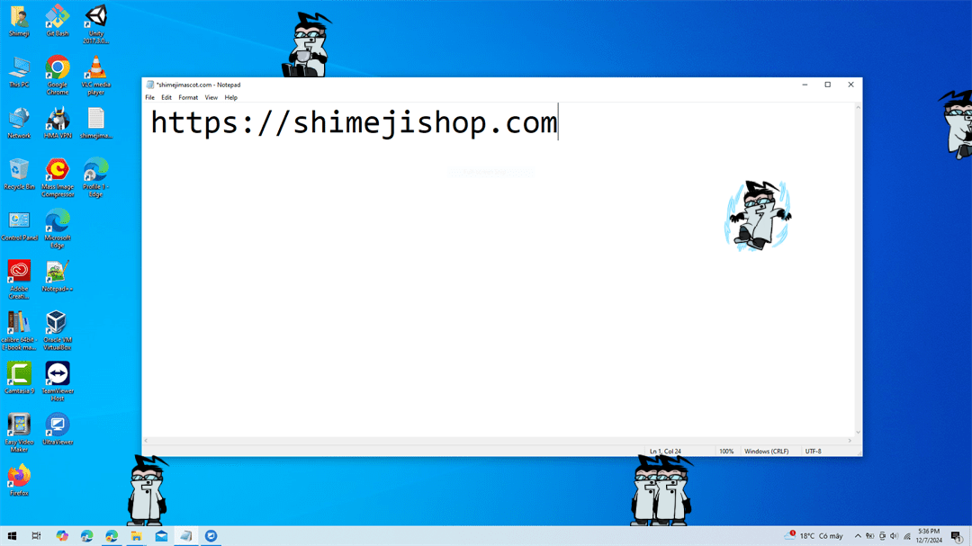 Professor Membrane Shimeji on Desktop