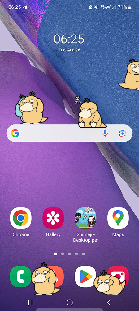 Psyduck Shimeji on Mobile