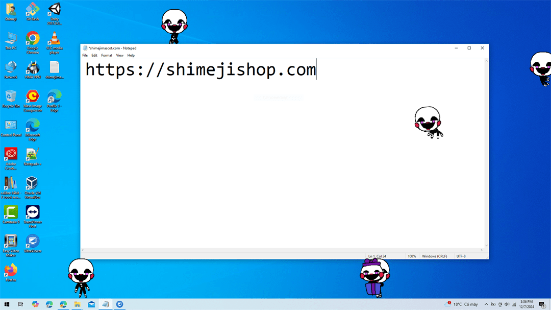 Puppet Shimeji on Desktop