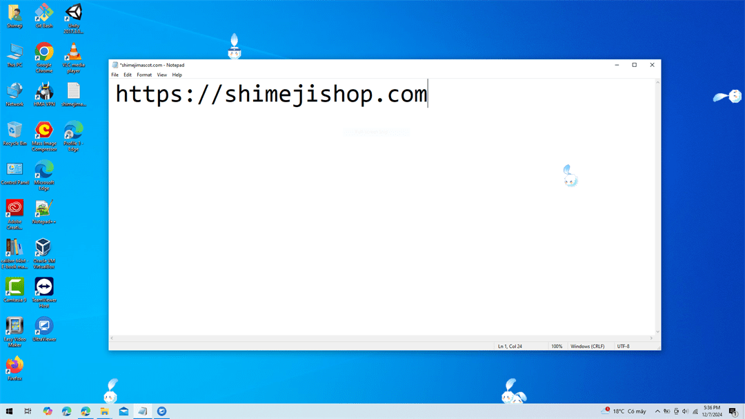 Quilldren Shimeji on Desktop
