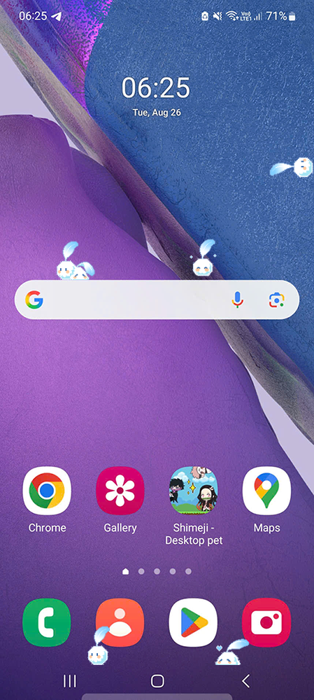 Quilldren Shimeji on Mobile