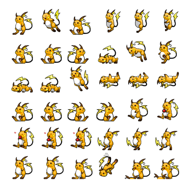Raichu Shimeji Sprite Preview