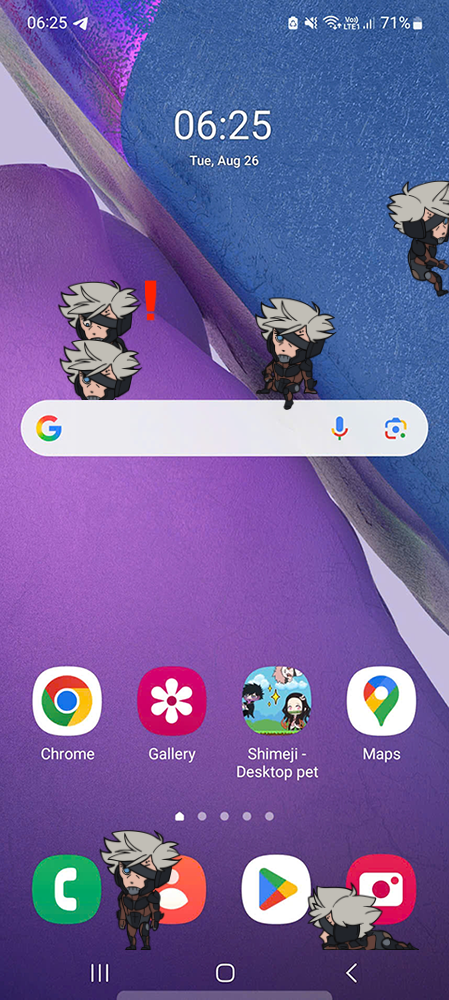Raiden (Blue) Shimeji on Mobile