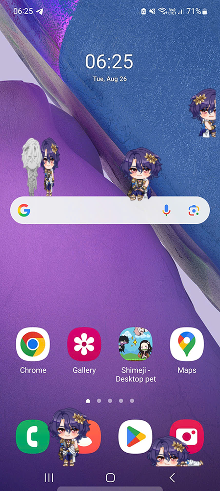 Ratiorine Shimeji on Mobile