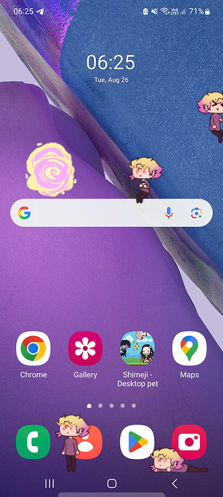 Rave Shimeji on Mobile