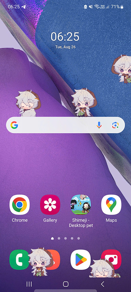 Razor Shimeji on Mobile