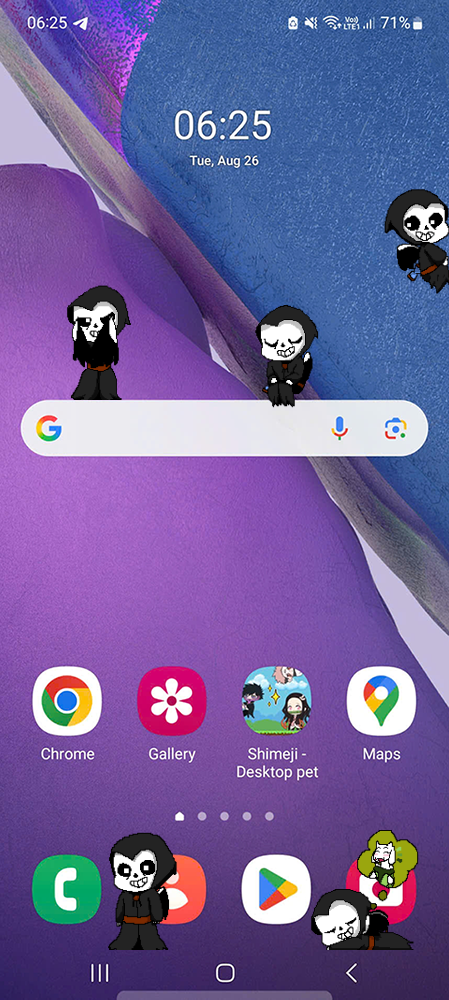 Reaper Sans Shimeji on Mobile