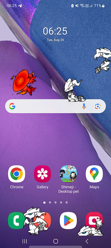 Reshriram Shimeji on Mobile