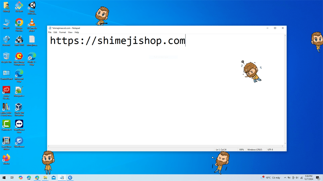 Rhett Shimeji on Desktop