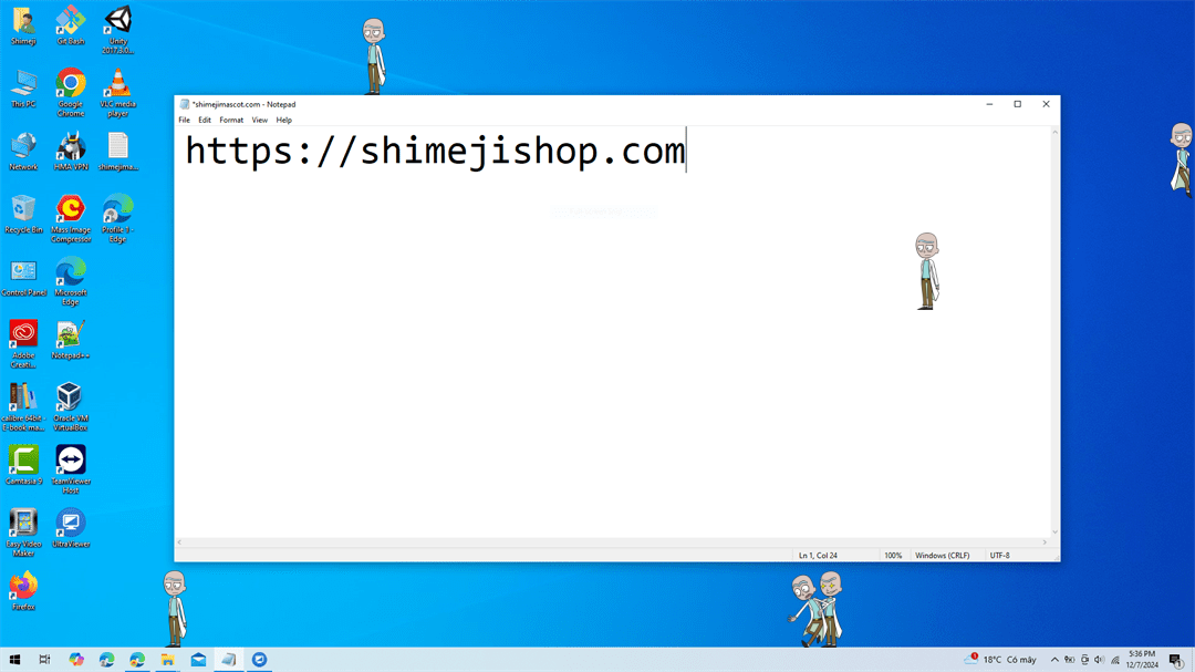 Rick (Bald) Shimeji on Desktop