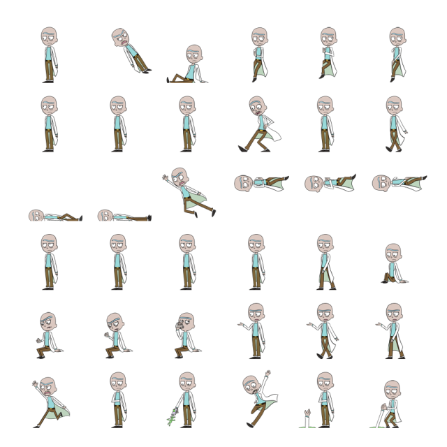 Rick (Bald) Shimeji Sprite Preview