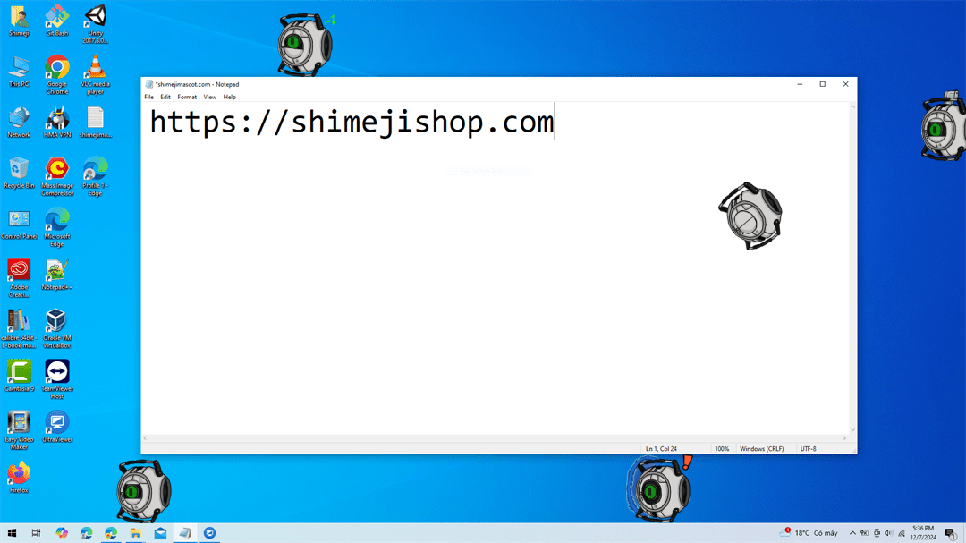 Rick Shimeji on Desktop