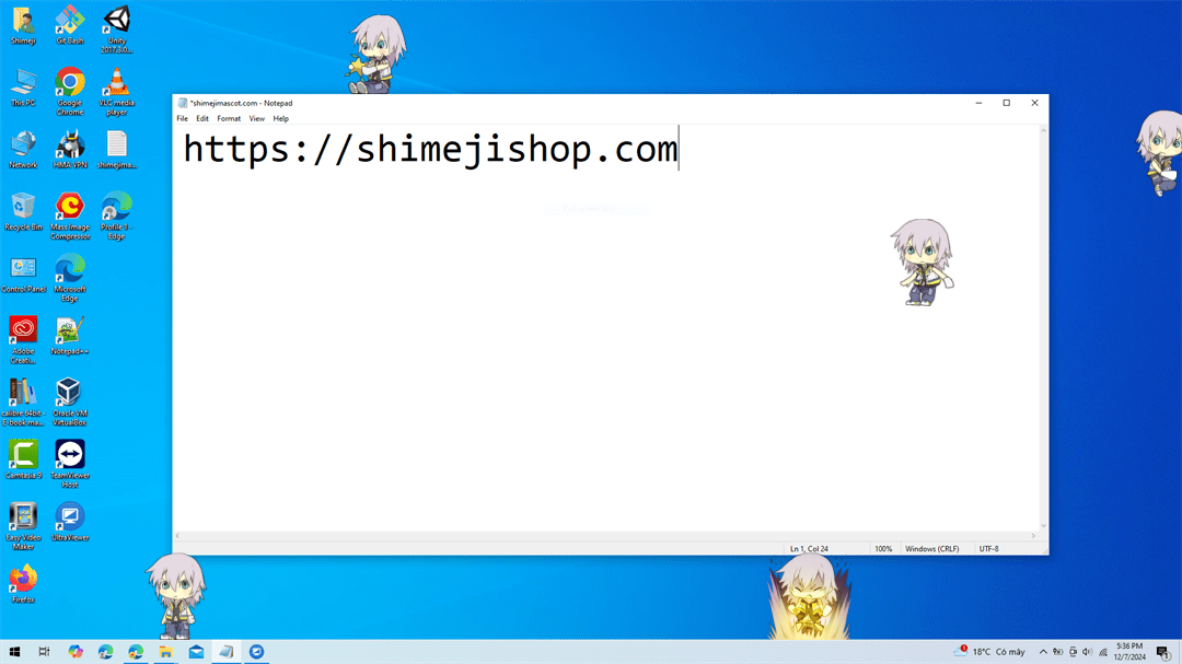 Riku Shimeji on Desktop