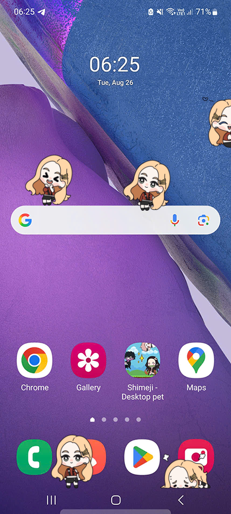 Rose Shimeji on Mobile