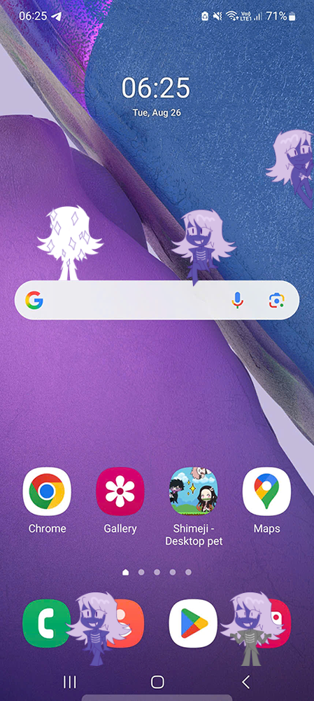 Rouxls Shimeji on Mobile