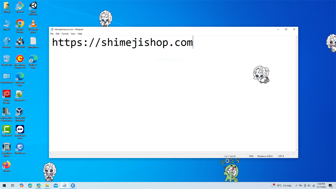 Rui Shimeji on Desktop