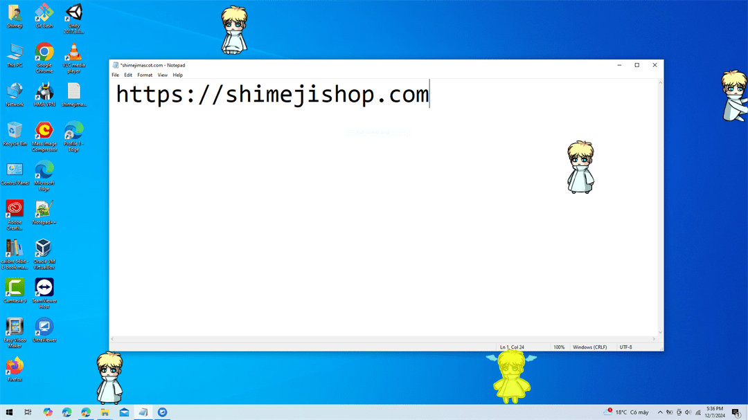 Ryo Shimeji on Desktop
