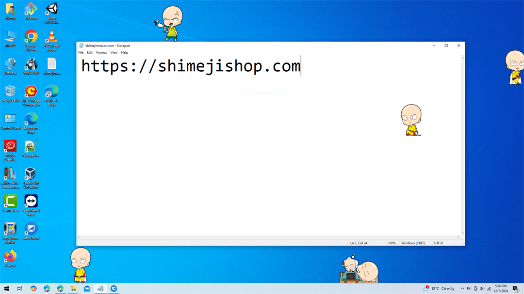 Saitama Shimeji on Desktop