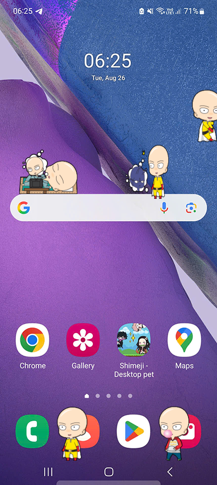Saitama Shimeji on Mobile