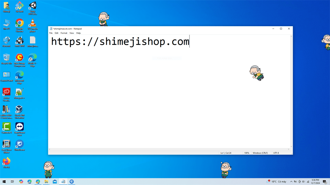 Sakamoto Taro Shimeji on Desktop