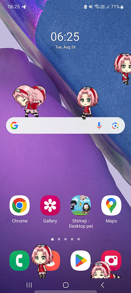Sakura Shimeji on Mobile