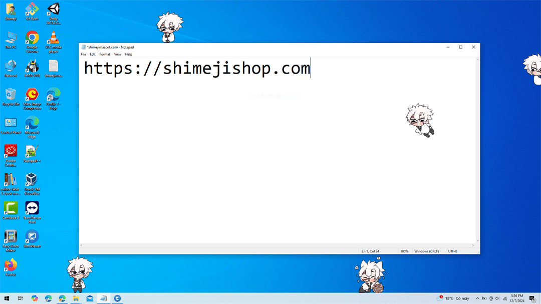 Sanemi Shinazugawa Shimeji on Desktop