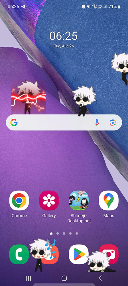 Satoru Gojo Shimeji on Mobile
