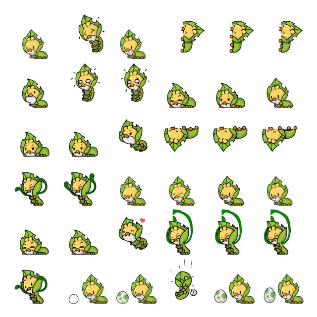 Sewaddle Shimeji Sprite Preview