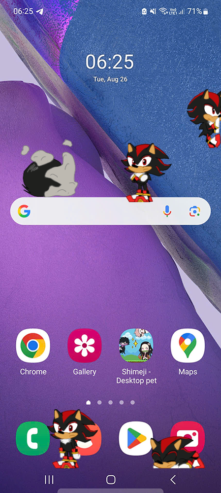 Shadow the Hedgehog Shimeji on Mobile