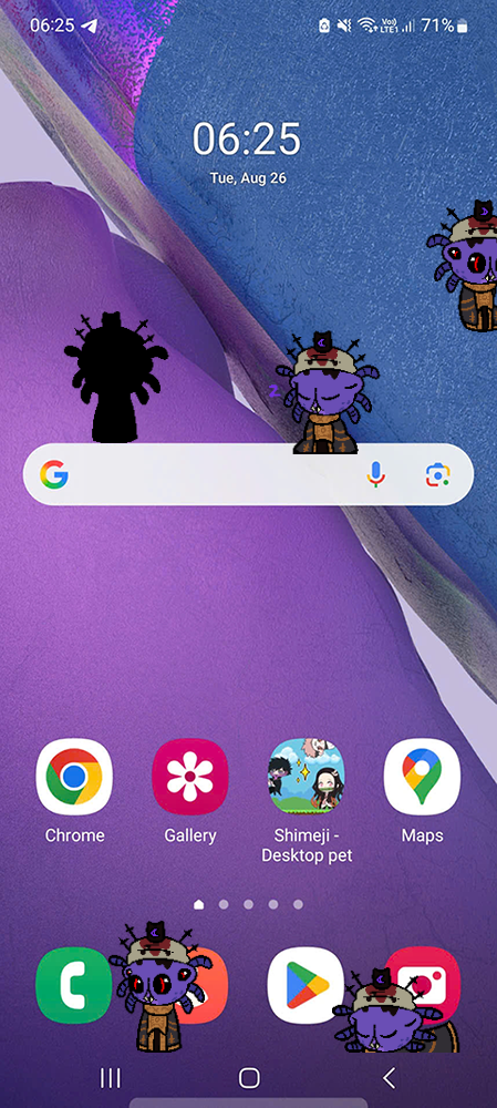 Shamura Shimeji on Mobile