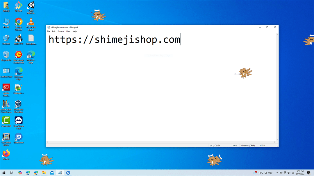 Shedinja Shimeji on Desktop