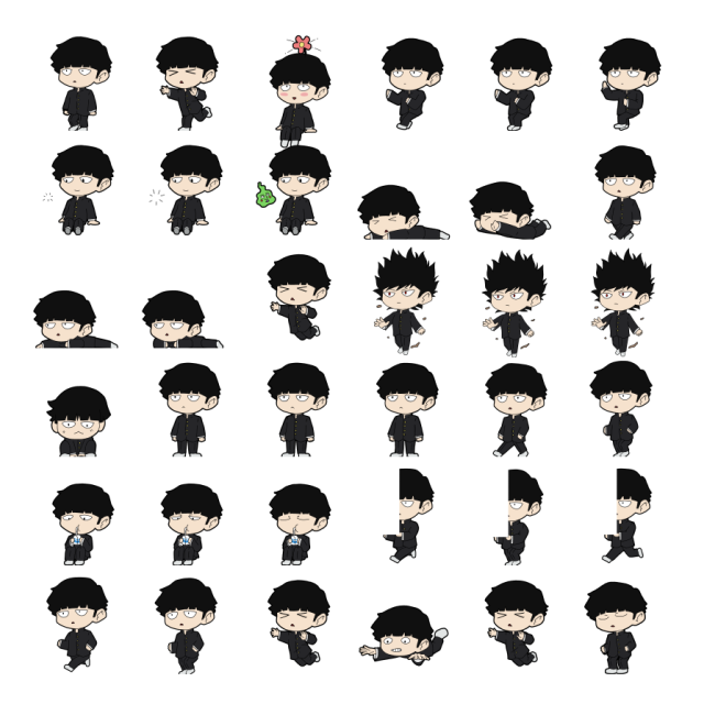 Shigeo Kageyama Shimeji Sprite Preview
