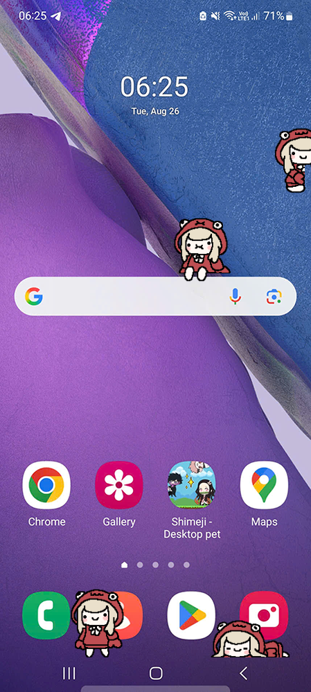 Shiina Shimeji on Mobile