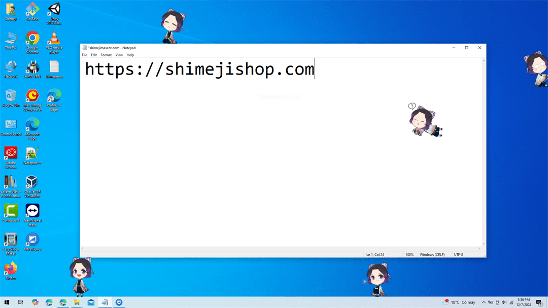 Shinobu Kocho Shimeji on Desktop