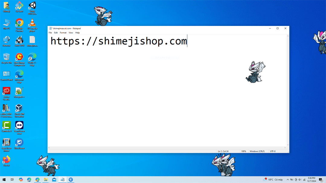 Shiny Kyurem Shimeji on Desktop